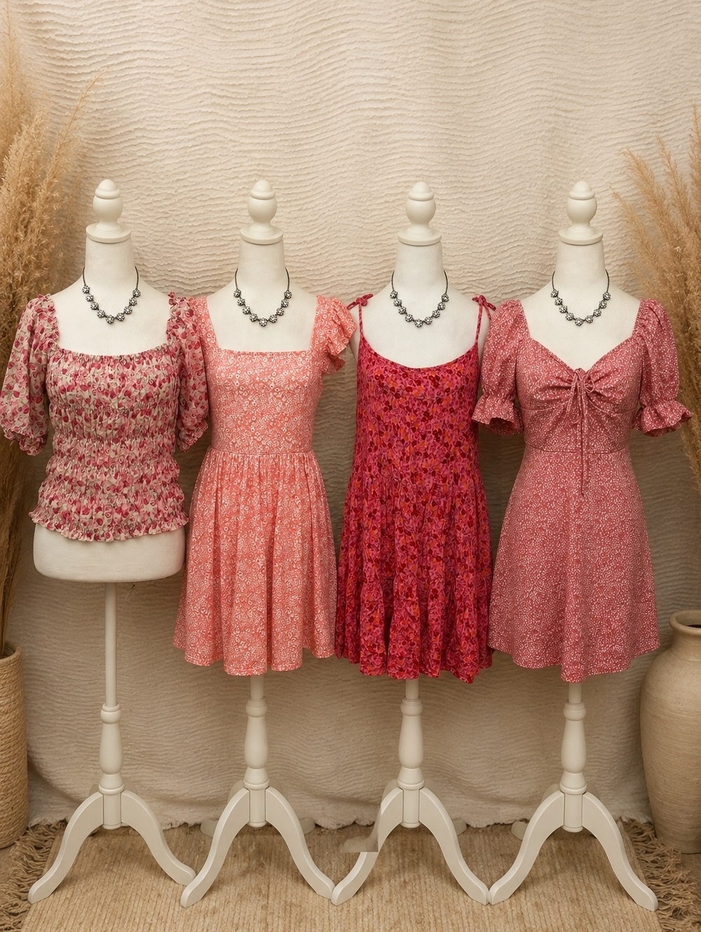 Womens Large Pink Dress Bundle 4 Pc Wild Fable Shein Floral Coquette Boho